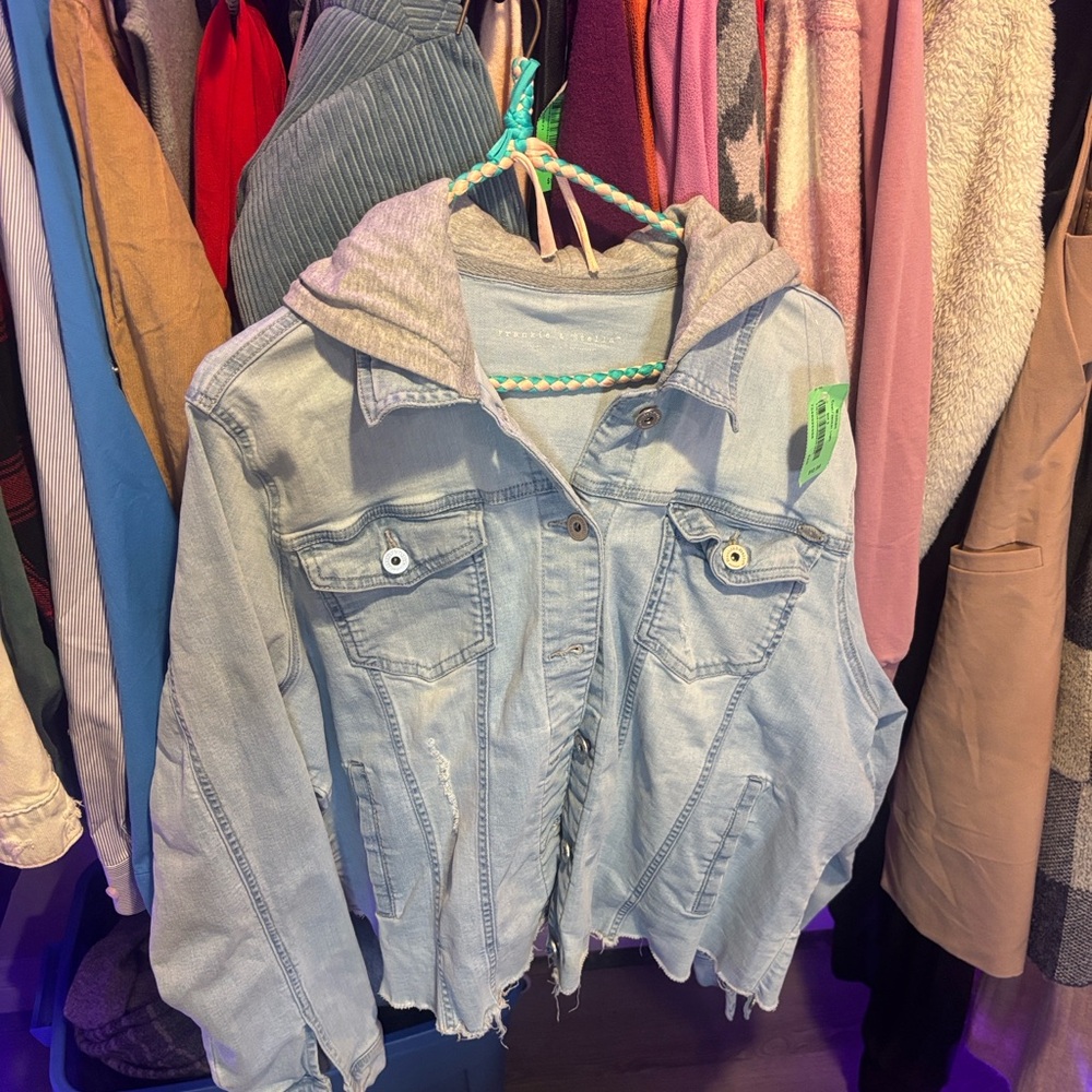 Frankie & Stella Light Blue Denim Jacket with Hood